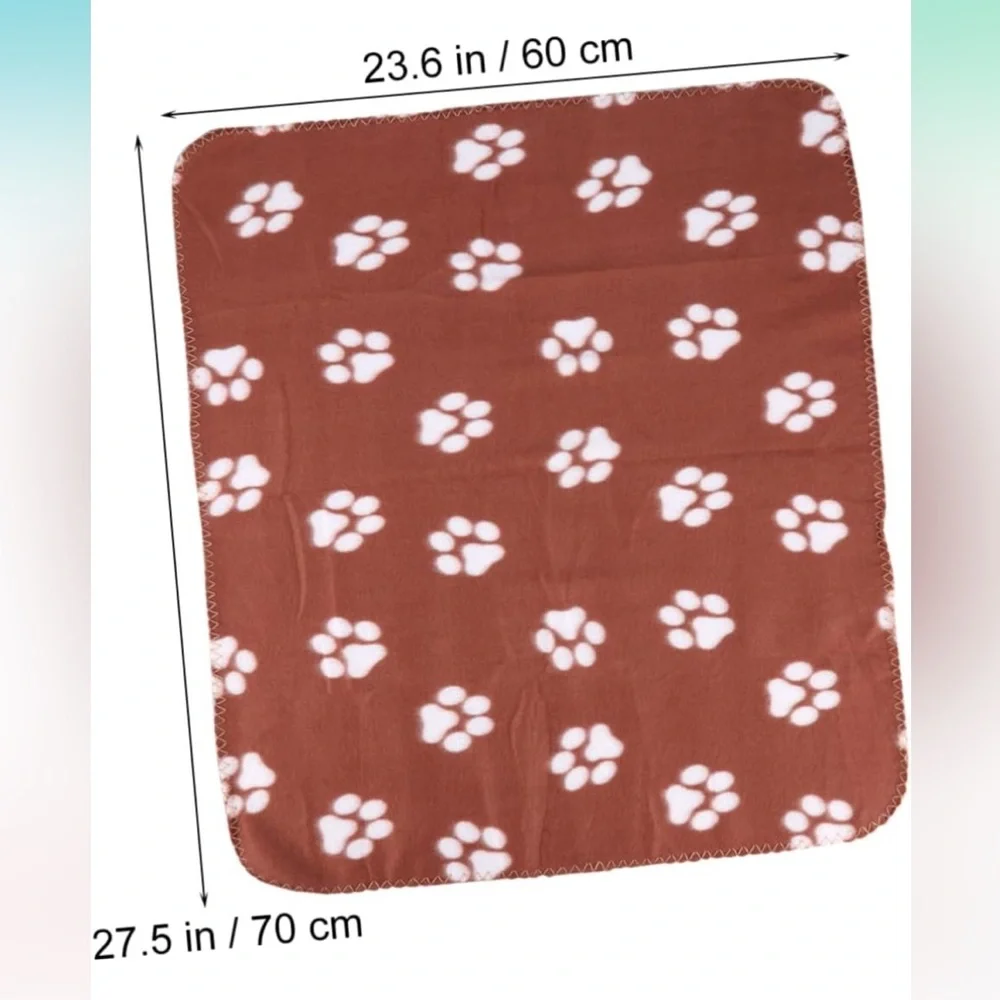 New 6 pack double sided Colorful Paw Print Fleece pet Blankets for bed carriers